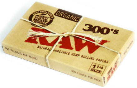 RAW Organic 1 1/4 300's Creaseless Rolling Papers